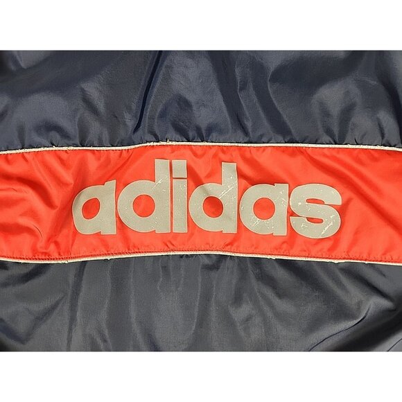 Vintage 90s Adidas Windbreaker Jacket Small Nylon 1/4 Zip Reflective Blue Red - Picture 14 of 16